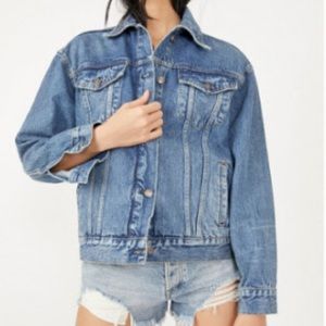 Free People Jolene oversized jean jacket sz small